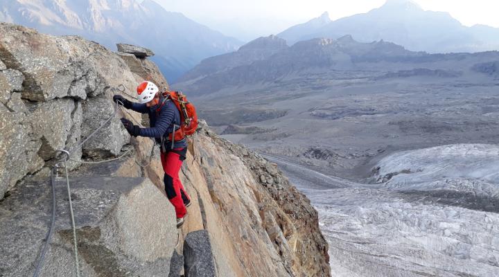 Sur la Via ferrata en montant