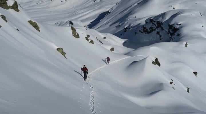 Randonnée à ski vers le Ruito