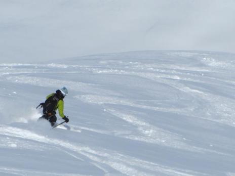 ski hors pistes descente sur le vallon de la Motte