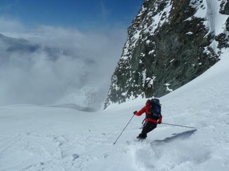 Descente sur le glacier du Geay.