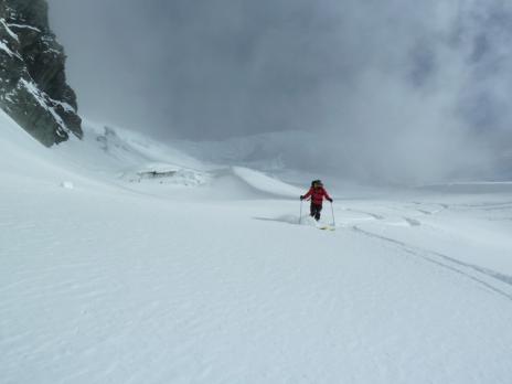 Descente sur le glacier du Geay.