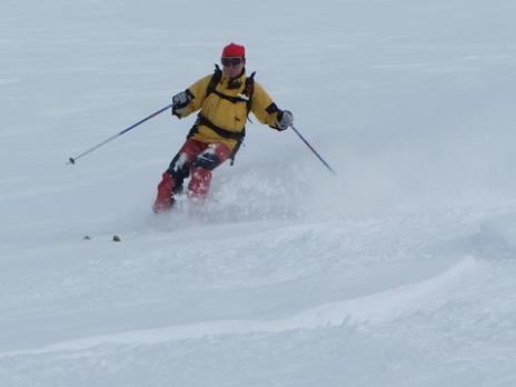 Ski hors piste face nord de Bellecote La Plagne