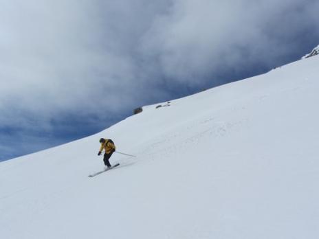 hors piste à Val d'Isère, descente du glacier du Montet