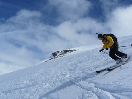 Freerando à Val d'Isère descente du glacier des Sources de l'Isère
