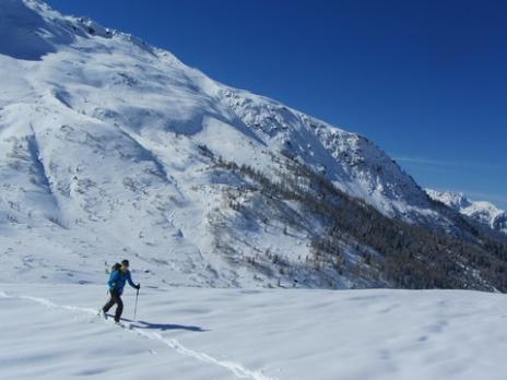 Ski de randonnée à Sainte Foy montée aux arêtes de Montséti