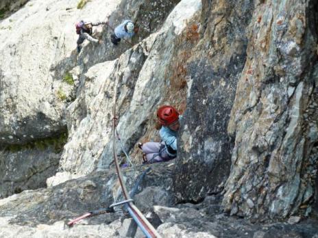 6eme longueur en traversée au dessus du vide