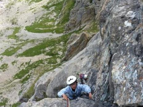 6eme longueur en traversée au dessus du vide