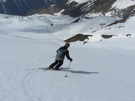 Ski de randonnée aux Arcs - Descente vers Peisey 