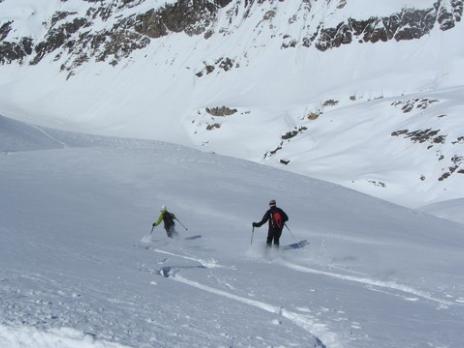 Ski de randonnée au départ de val d'Isère, descente par le glacier du Gros Caval