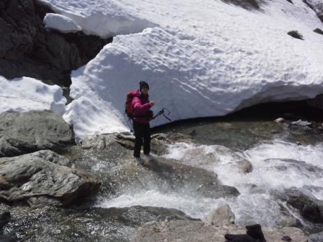 La traversée du torrent au retour