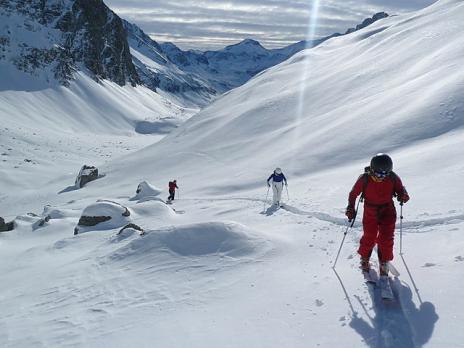 Dans le vallon de la Commune au dessus du refuge du Mont Pourri.