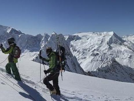 passage de la crête pour basculer sur le glacier du Cul du Nant.