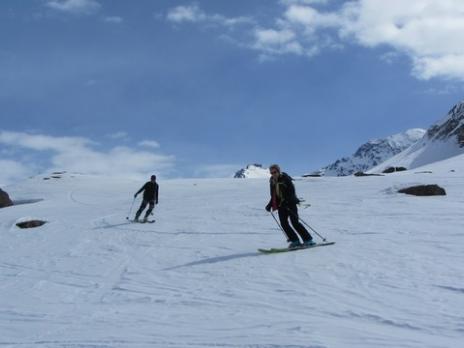 Hors piste à Sainte Foy Tarentaise face sud de Foglietta