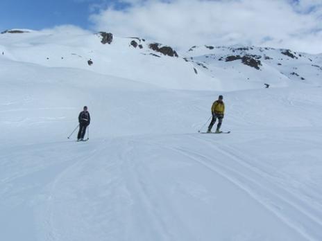 Hors piste à Sainte Foy Tarentaise face sud de Foglietta