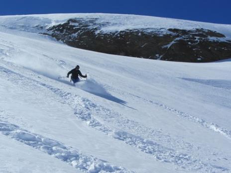 Hors piste rando au départ de Val d'Isère, glacier des Sources de l'Isère