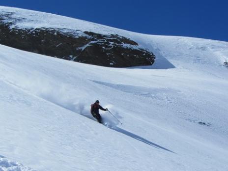 Hors piste rando au départ de Val d'Isère, glacier des Sources de l'Isère