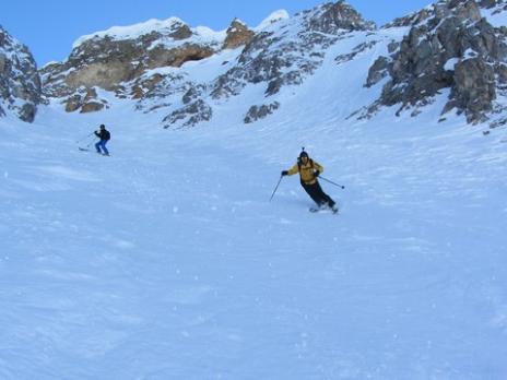 Ski de couloir à Tignes - guides des Arcs