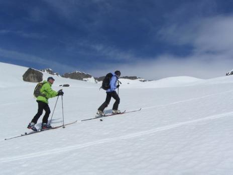 Ski de randonnée dans le Beaufortain, le col de la Charbonnière.