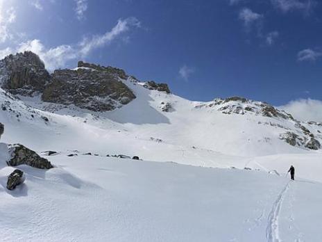 Dans le vallon qui mène au Monte Cervèt.