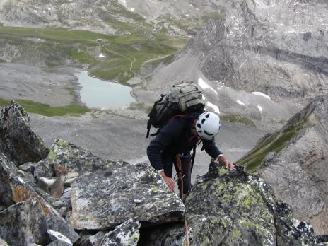 Grande Gliére escalade aau dessus du col des schistes.