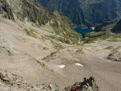 crochet par la face SE au dessus du lac du Lauvitel.