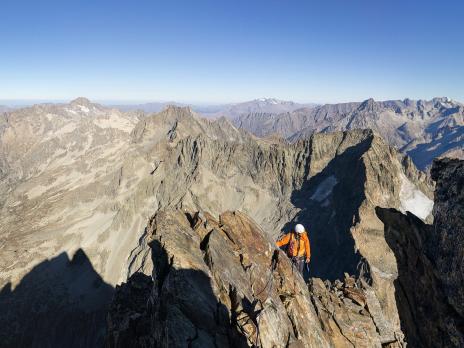 tout près du sommet sur l'arête nord