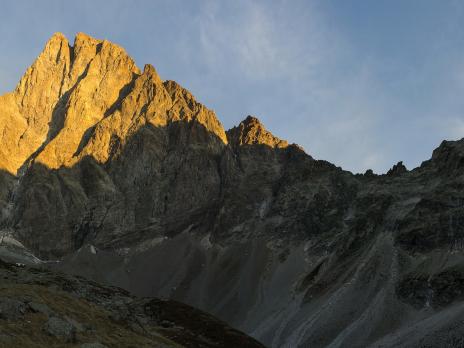 La face nord de l'Olan en arrivant au refuge de Fond Turbat.
