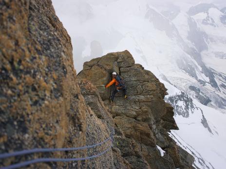Un des très nombreux passage en dscente de la Rothorngrat
