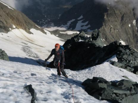 en arrivant sur l'arête