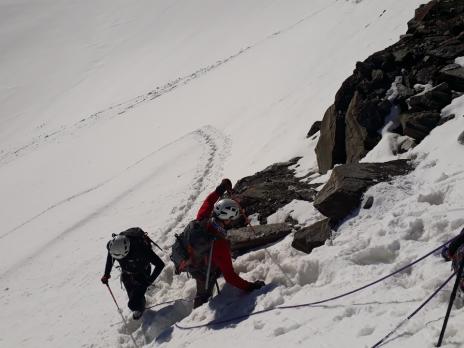 En arrivant sur l'arête