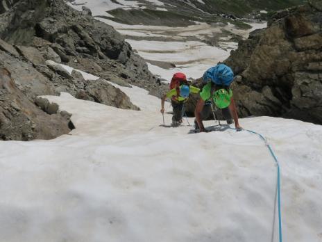 En approche de l'arête sud Est du Mont Tondu