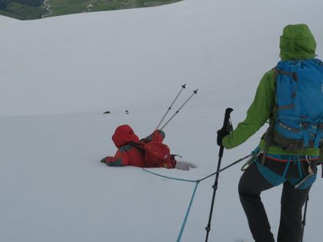 Visite d'une crevasse