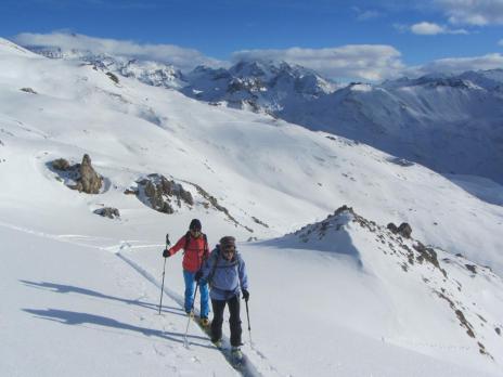 Ski de randonnée dans le parc de la  Vanoise col du Palet