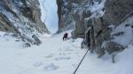 Tour Ronde couloir Gervassutti dans le haut du couloir