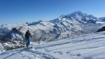 Ski de randonnée dans le Beaufortain avec vue sur le Mont Blanc