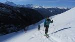 Ski de randonnée, l'Homme Cairn au dessus de Bourg Saint Maurice