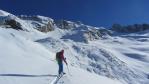 Ski de randonnée au Dôme des Glaciers le haut de la moraine