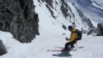 Hors piste à Tignes - départ du couloir du 3500