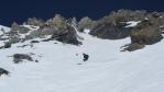 Hors piste à Tignes - milieu du couloir du 3500