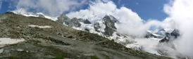 Le Zinalrothorn et l'Obergabelhorn depuis la cabane du Mountet