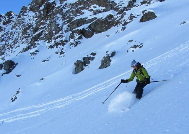 ski hors pistes Sainte Foy - face Nord de Folitte
