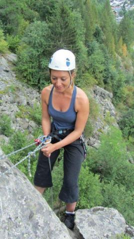 Descente en rappel de la voie - Escalade aux Arcs