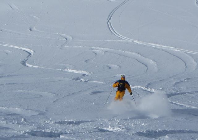 Hors piste au dessus de Vallandry - Les Arcs
