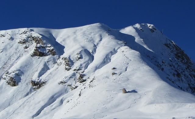 les Arcs, peu de neige mais des beau virages
