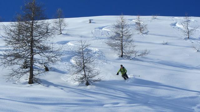 Hors piste à Sainte Foy descente du col du Granier