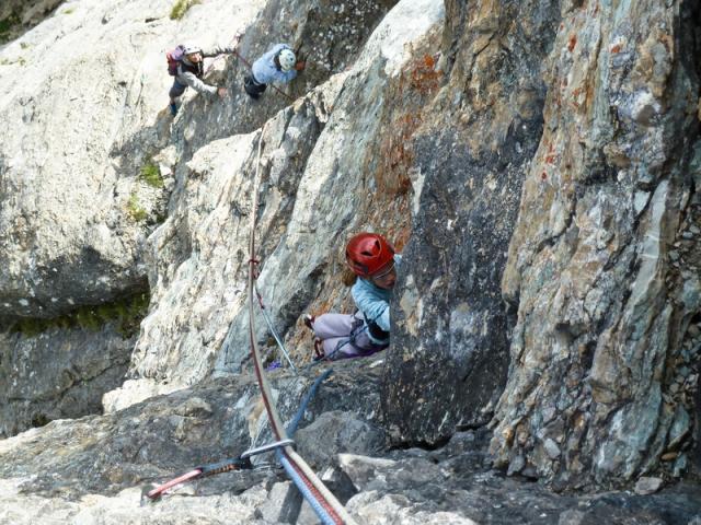6eme longueur en traversée au dessus du vide