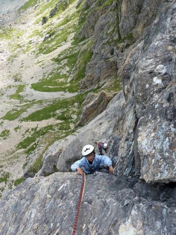 6eme longueur en traversée au dessus du vide