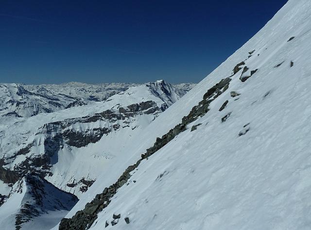 Début de la descente face sud