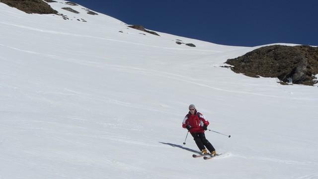 Ski de randonnée aux Arcs - Descente combe de la Commune