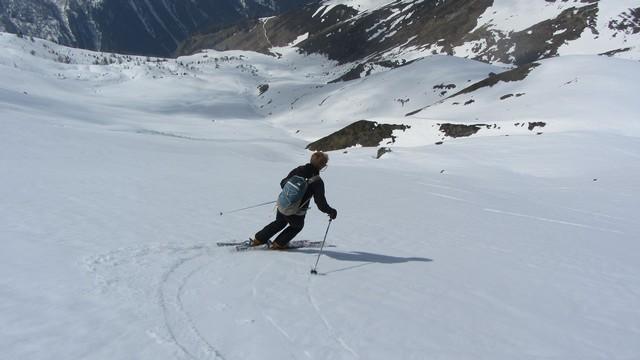 Ski de randonnée aux Arcs - Descente vers Peisey 